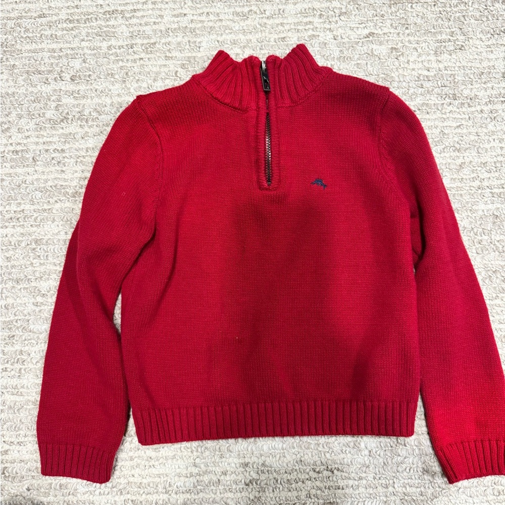Tommy Bahama Boys Red Quarter-Zip Sweater